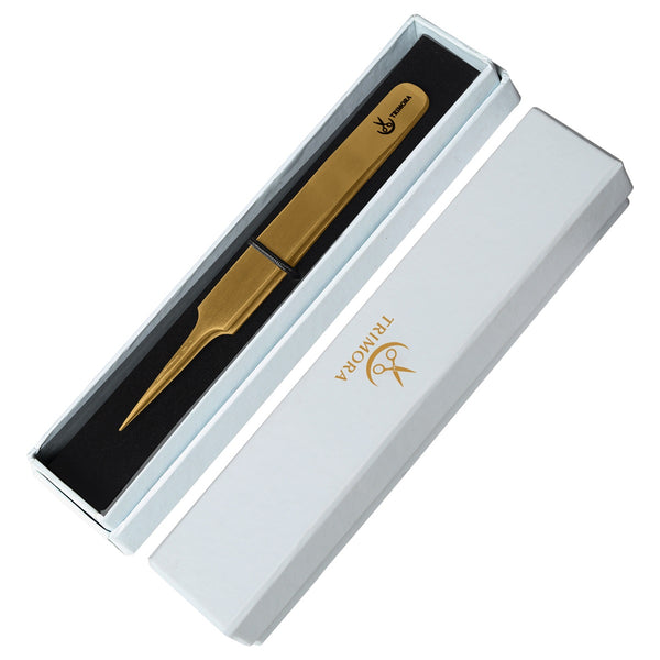 Trimora Professional Stainless Steel Eyelash Tweezers – Precision Lash Extension Tool